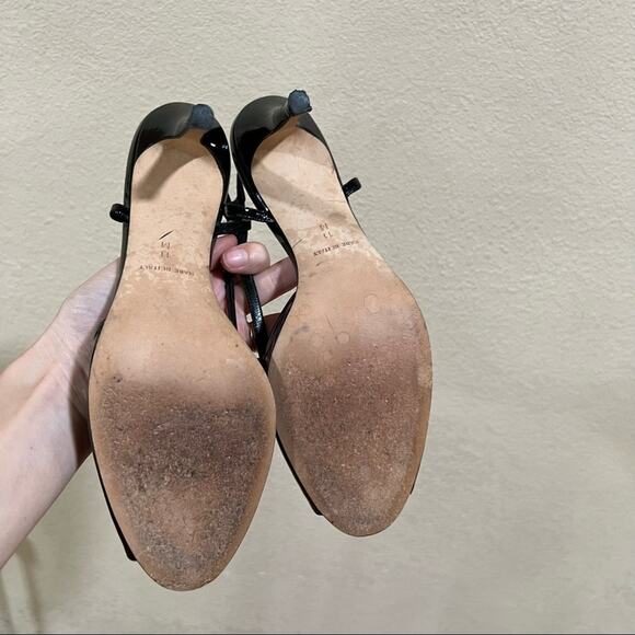 Kate Spade black patent leather strappy heeled sandals - Picture 6 of 8